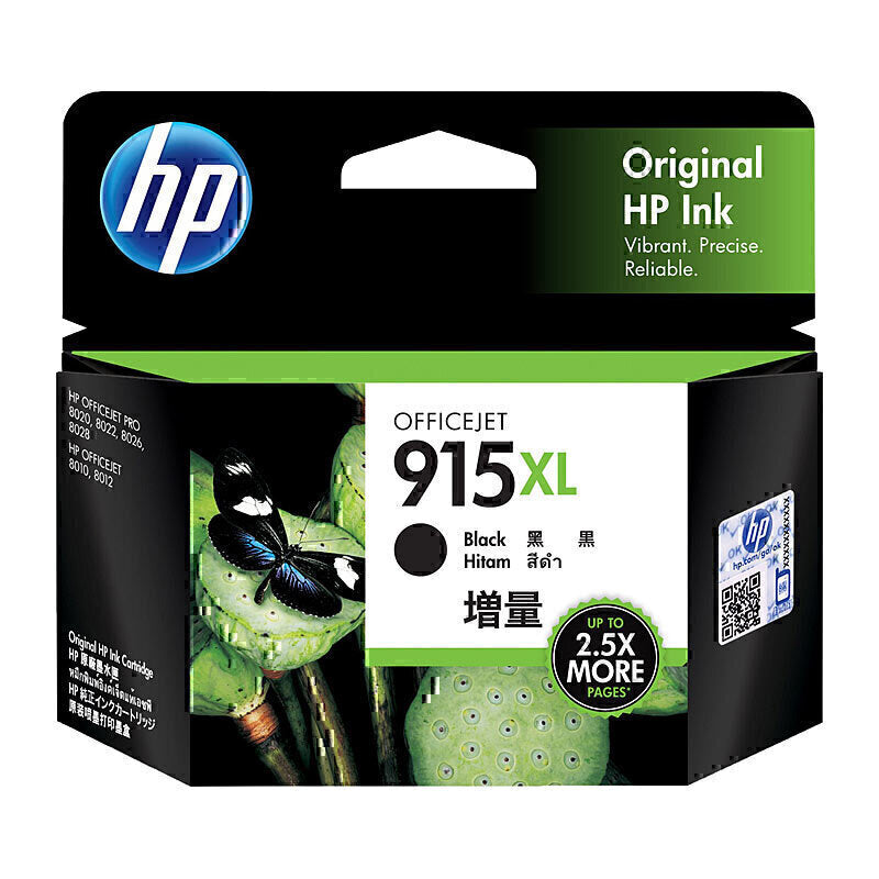 Genuine HP #915XL BK, HY 825pgs 3YM22AA
