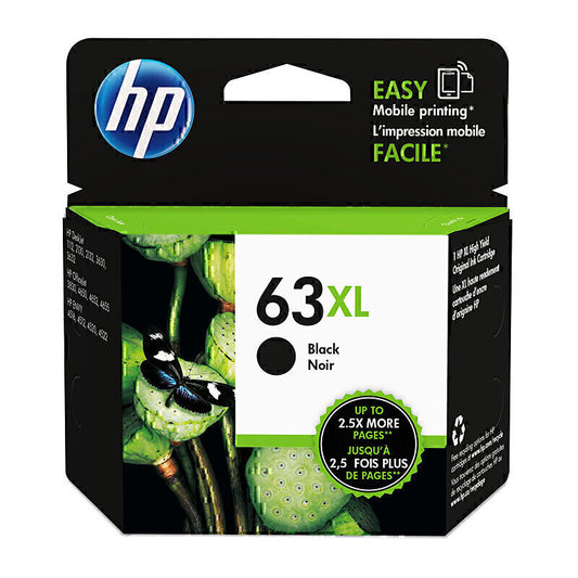 Genuine F6U64A # 63XL BLack Ink Cartridge