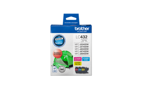 Brother LC432CMY Color Pack,  LC-432-3PKS Genuine Ink Cartridges Colour Pack , 1xC, 1xM, 1xY