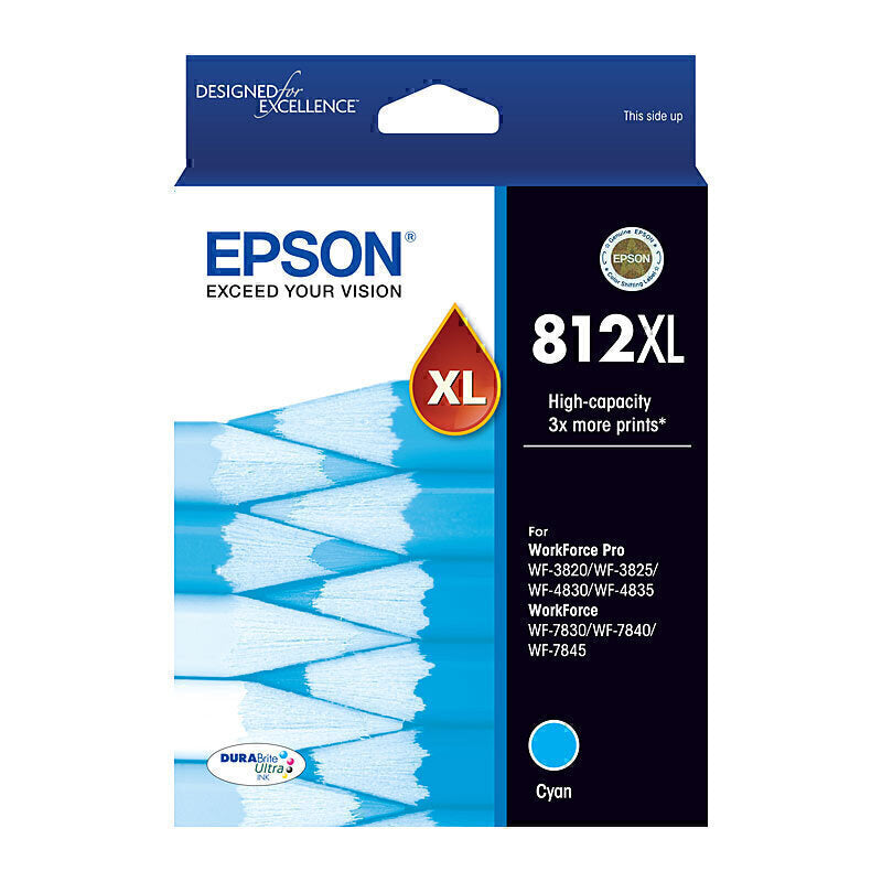 Epson 812XL Genuine Ink Cartridge (4 Colours Available) - High Yield