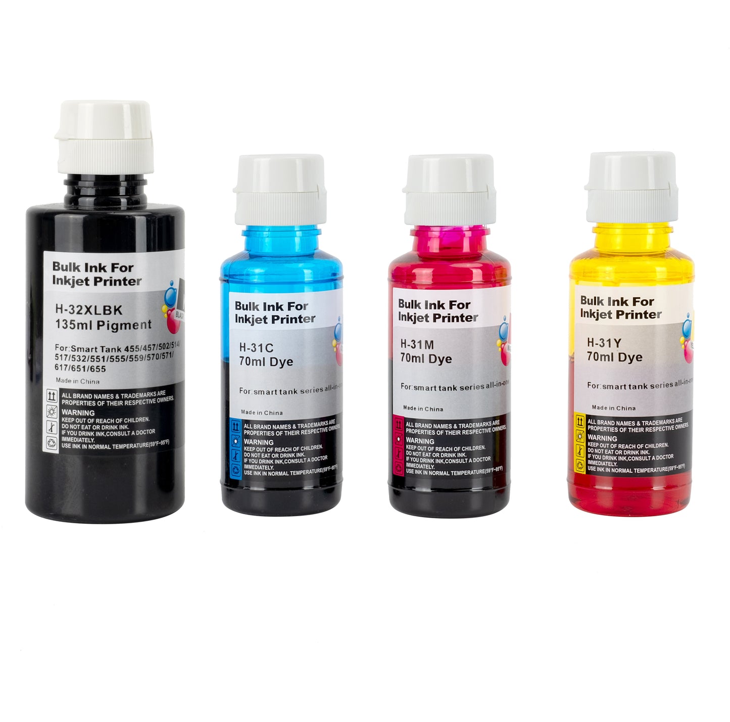 Compatible Black Ink Bottle For HP 31 CMY & HP 32XL BK