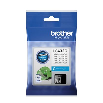 Brother LC432, LC-432 Genuine Ink Cartridge (4 Colours Available) - Standard Yield