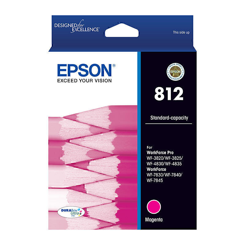 Epson 812 Genuine Ink Cartridge (4 Colours Available) - Standard Yield